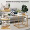 Costway 19.5'' Side Table Square Bedside Sofa Accent Coffee Table with Tempered Glass Top